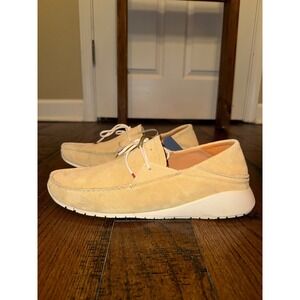 OluKai Ka A Driver Mens M Golden Sand Suede Moc Toe Slip On Shoes 10.5 No Box